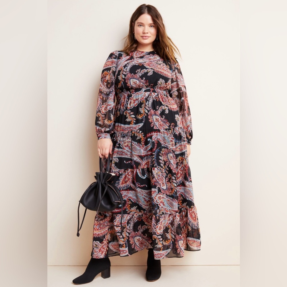 Anthropologie Multicolor Paisley Maxi Dress